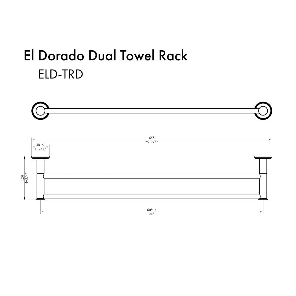 ZLINE Autograph Edition El Dorado Double Towel Rail in Matte Black (ELD-TRD-MB)