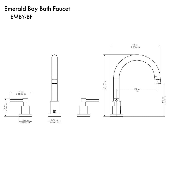 ZLINE Emerald Bay Widespread Bath Faucet in Brushed Nickel (EMBY-BF-BN)
