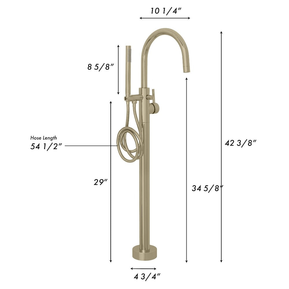 ZLINE Autograph Edition Emerald Bay Bath Tub Filler with Hand Shower in Champagne Bronze (EMBY-BTF-CB)
