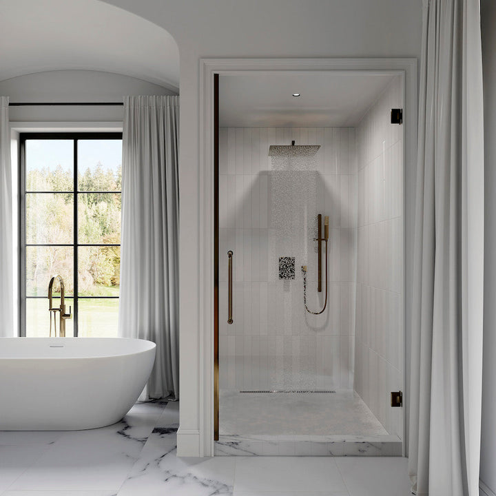 ZLINE Autograph Edition Crystal Bay Thermostatic Shower System in Champagne Bronze (CBY-SHS-T2-CB)