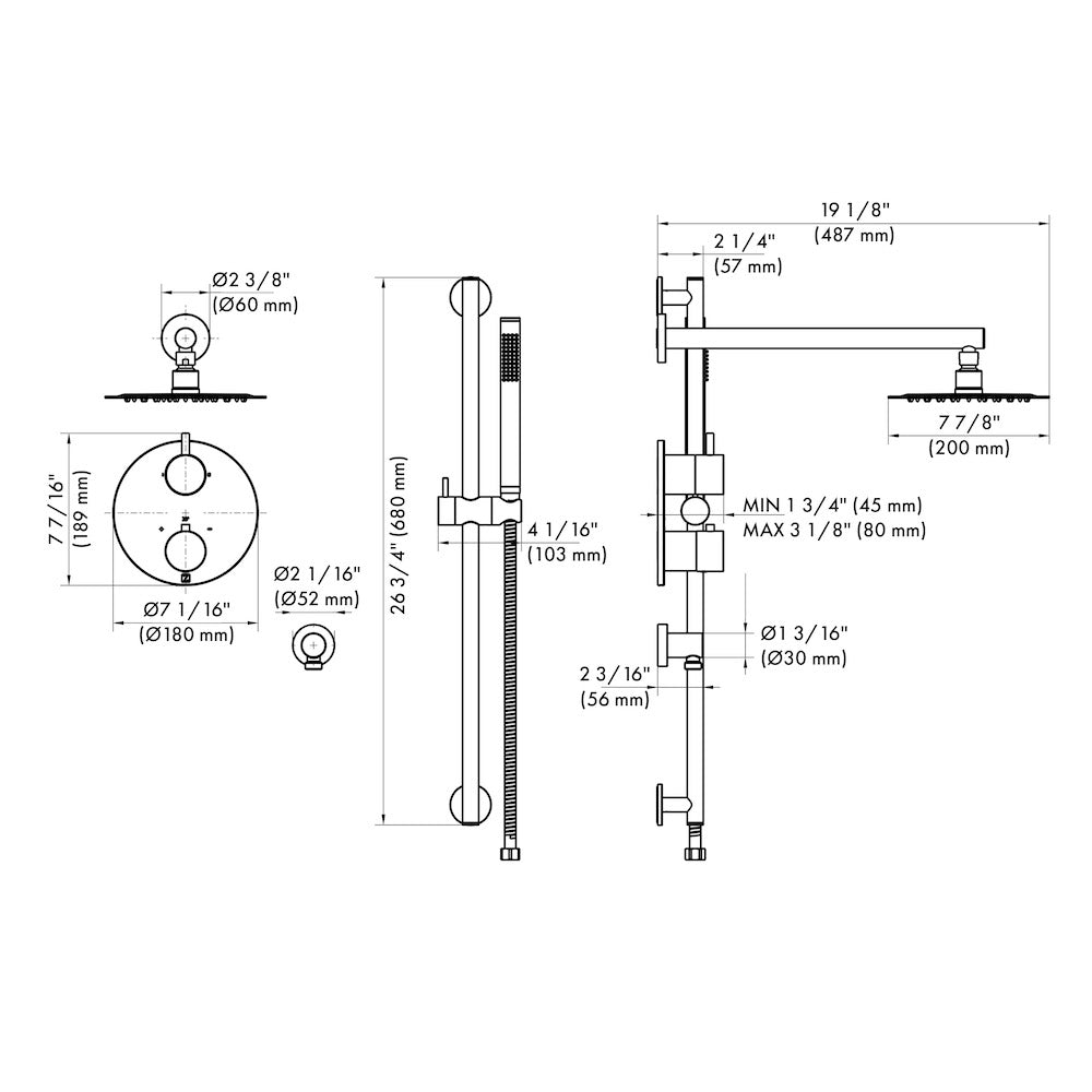 ZLINE Autograph Edition Emerald Bay Thermostatic Shower System in Polished Gold (EMBY-SHS-T2-PG)