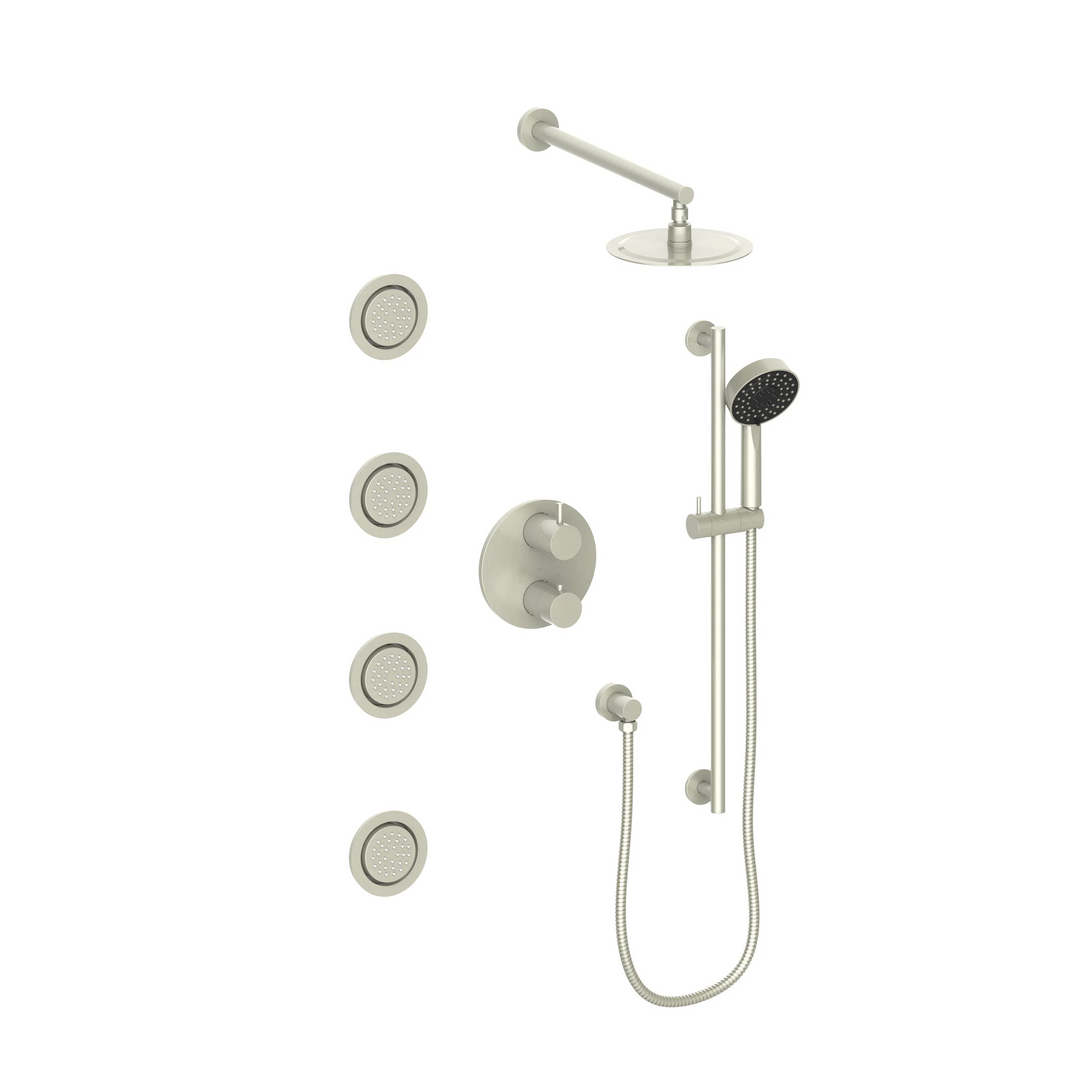 ZLINE Emerald Bay Thermostatic Shower System in Brushed Nickel with Body Jets, EMBY-SHS-T3-BN