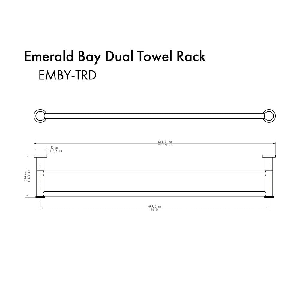 ZLINE Autograph Edition Emerald Bay Double Towel Rail in Matte Black (EMBY-TRD-MB)