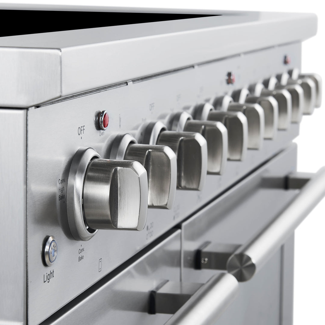 Forno Paolo 48 Inch Freestanding Electric Range, Stainless Steel, 6.7 cu.ft, True Convection Oven, Energy Efficient