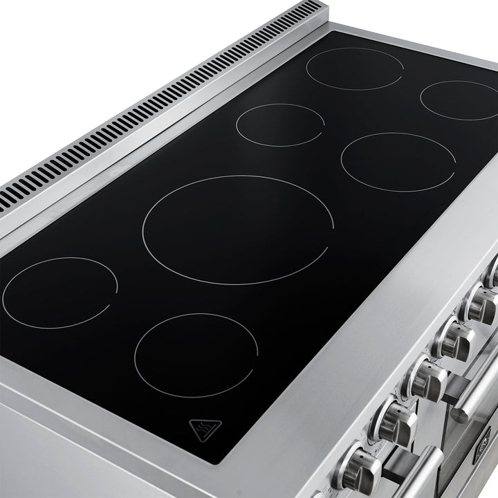 Forno Paolo 48 Inch Freestanding Electric Range, Stainless Steel, 6.7 cu.ft, True Convection Oven, Energy Efficient