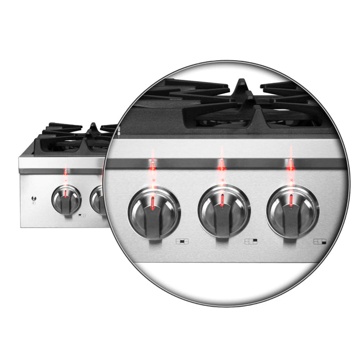 Forno Spezia Alta Qualita 30-Inch Pro-Style Gas Rangetop, Stainless Steel, 5 Sealed Burners, Continuous Cast Iron Grates, High Heat Output