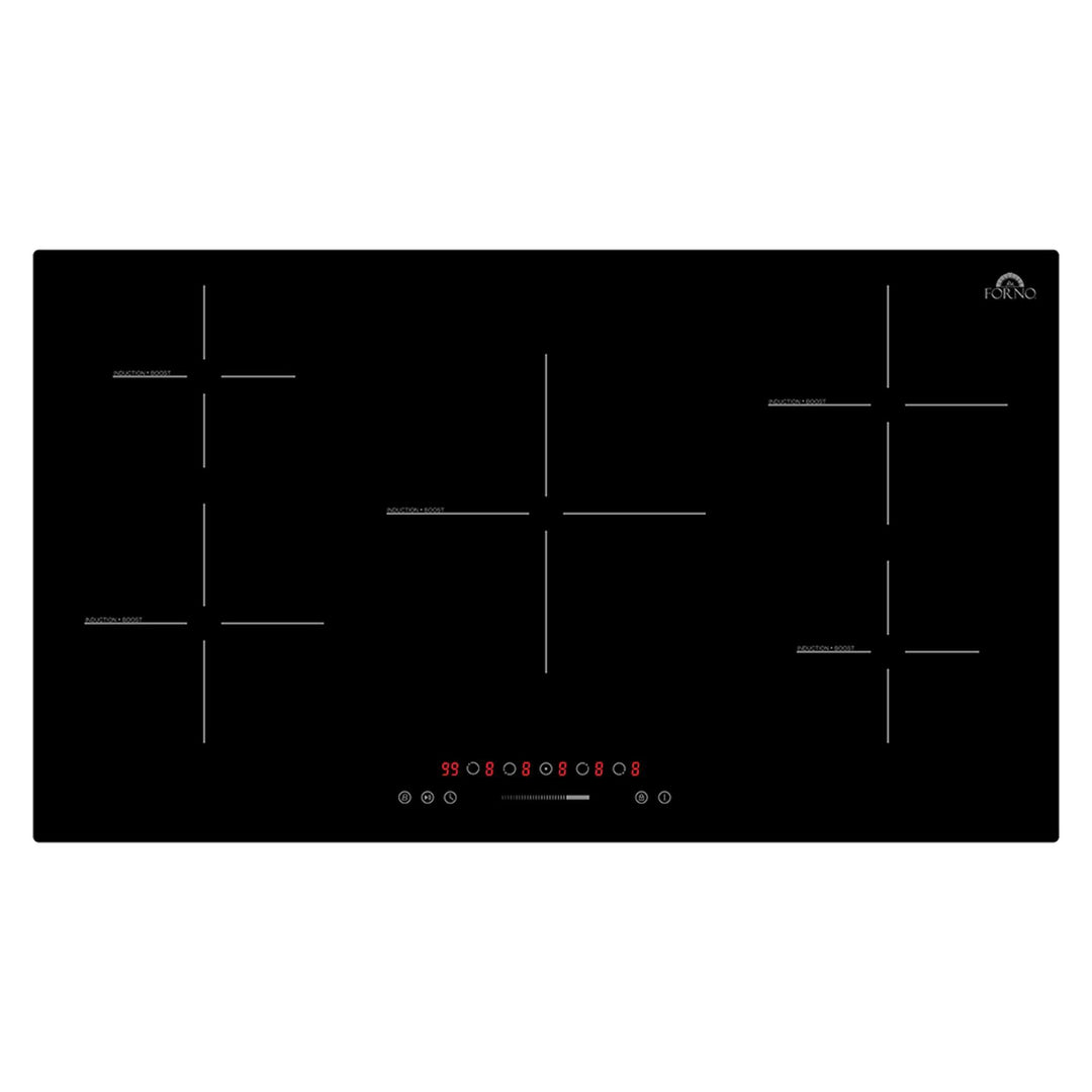 Forno Parco 36-Inch Induction Cooktop, 5 Zones, 10,200W Total Power, Touch Control, 9 Power Levels, Booster Function