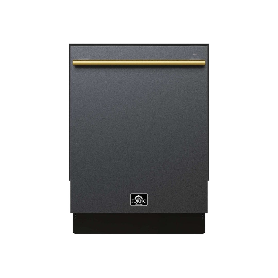 Forno Romano Espresso 24-Inch Built-In Dishwasher, Black Finish, Stainless Steel Tub, 49 dBA, Energy Star Certified