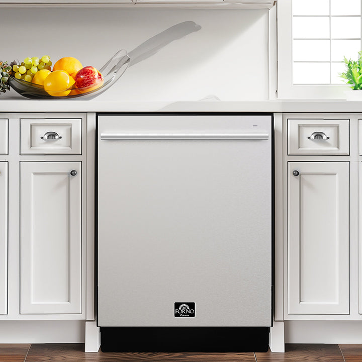 Forno Romano 24-Inch Built-In Dishwasher, Stainless Steel Finish, Stainless Steel Tub, 49 dBA, Energy Star Certified