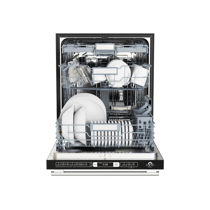 FORNO Premium 3-Piece Kitchen Bundle - 30" Gas Range, Bottom Freezer Refrigerator, Built-In Dishwasher, Stainless Steel - FBDL-012-01CAUS