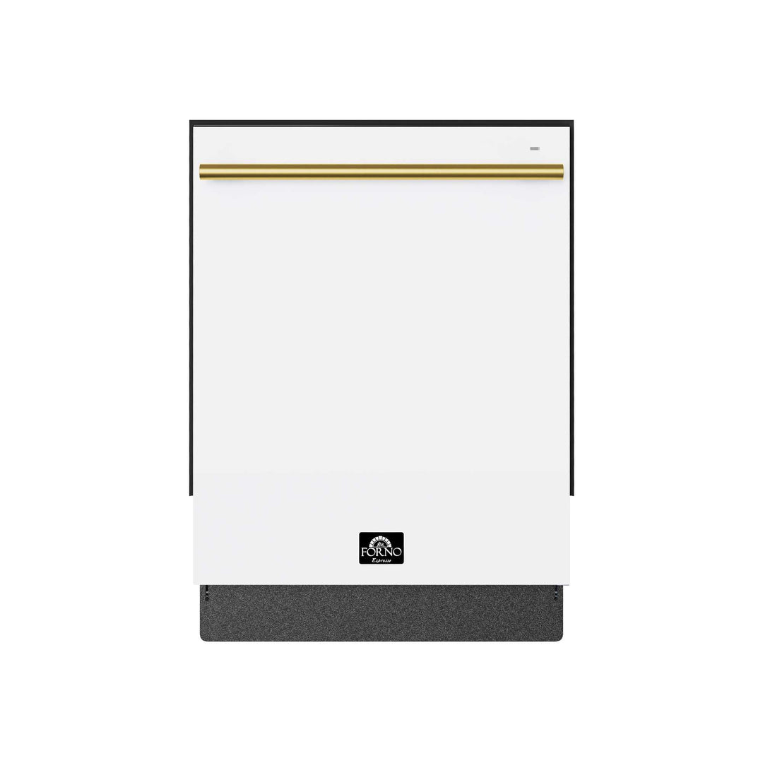 Forno Romano Espresso 24-Inch Built-In Dishwasher, White Finish, Stainless Steel Tub, 49 dBA, Energy Star Certified