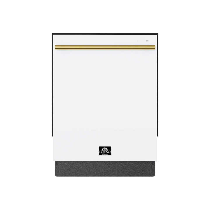Forno Romano Espresso 24-Inch Built-In Dishwasher, White Finish, Stainless Steel Tub, 49 dBA, Energy Star Certified