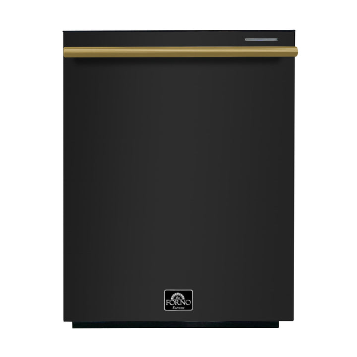 FORNO Premium 3-Piece Kitchen Bundle - Leonardo Espresso 30" Black Range, 31" Black Bottom Freezer Refrigerator, 24" Black Built-In Dishwasher - FBDL-007-02US
