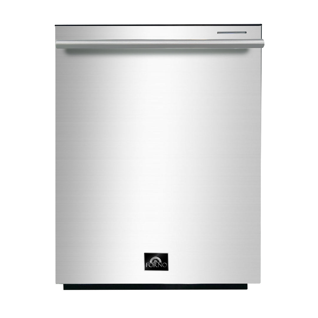 FORNO Premium 3-Piece Kitchen Bundle - Leonardo Espresso 30" Stainless Steel Range, 31" Stainless Steel Bottom Freezer Refrigerator, 24" Stainless Steel Dishwasher - FBDL-007-01US