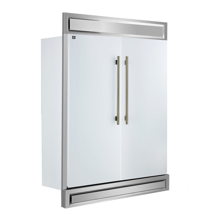 Forno Maderno 2-28-Inch Wide Convertible Refrigerator/Freezer in White, Decorative Trim, 27.2 cu.ft, 84-Inch High, ENERGY STAR Certified