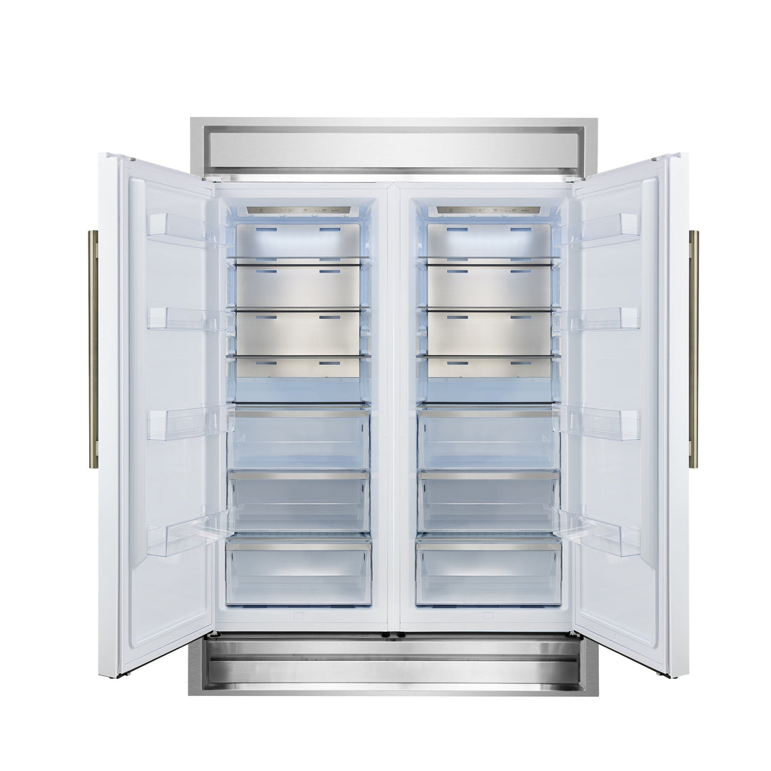 Forno Maderno 2-28-Inch Wide Convertible Refrigerator/Freezer in White, Decorative Trim, 27.2 cu.ft, 84-Inch High, ENERGY STAR Certified