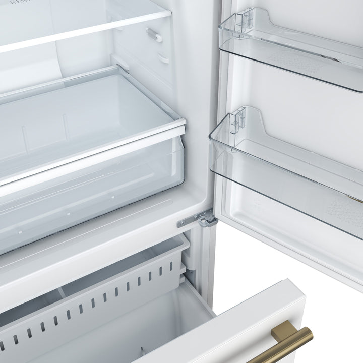 Forno Milano 2-Piece 62-Inch Freestanding Dual Bottom Freezer Refrigerator, White – 34.4 cu.ft, Touch Control, Ice Maker