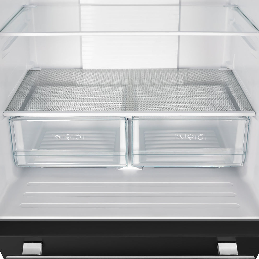 Forno Gallipoli Espresso 30-Inch Black French Door Refrigerator, Bottom Freezer, 17.5 Cu. Ft., No Frost, Ice Maker