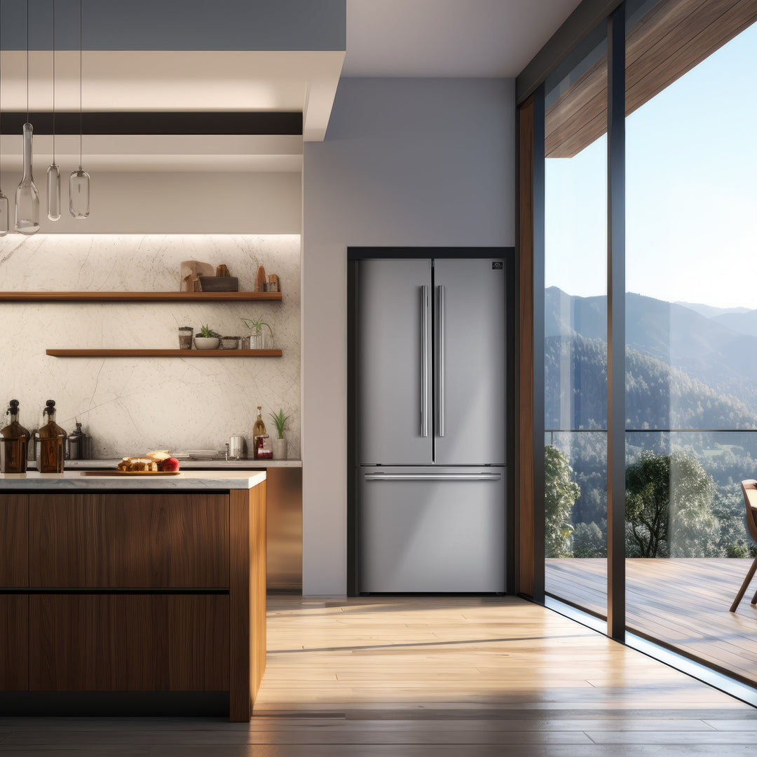 FORNO Premium 2-Piece Kitchen Bundle -Giovanni 30-inch Gas Range Stainless Steel, Forno Gallipoli 30" French Door Refrigerator with Bottom Freezer 17.5 cu. ft Capacity - FBDL-020-01CAUS