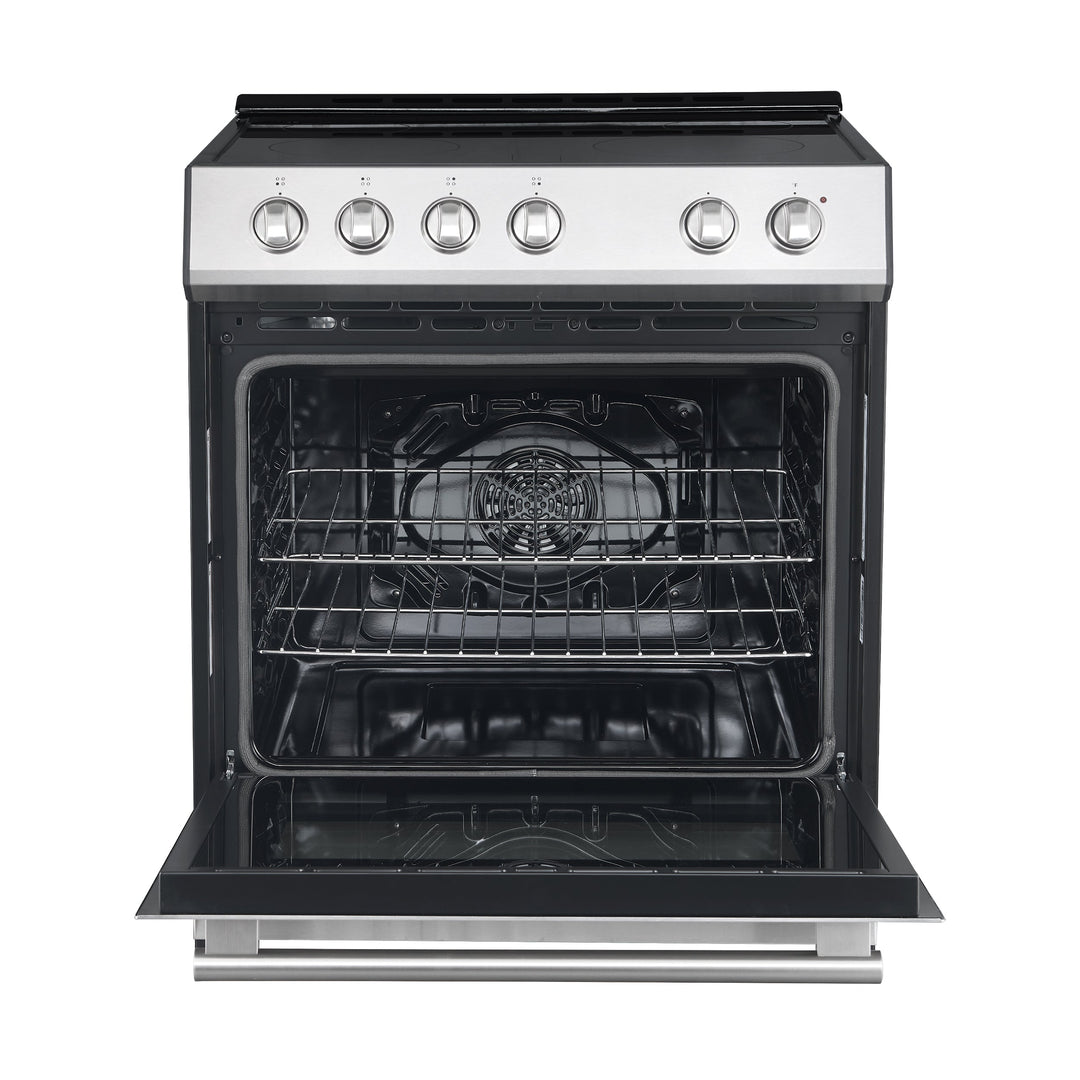 FORNO Premium 3-Piece Kitchen Bundle - Leonardo Espresso 30" Stainless Steel Range, 31" Stainless Steel Bottom Freezer Refrigerator, 24" Stainless Steel Dishwasher - FBDL-007-01US