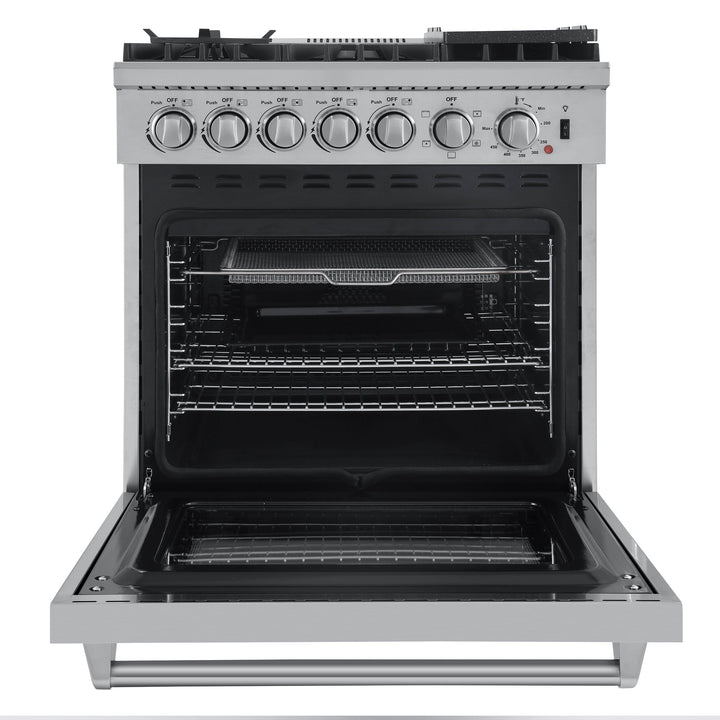 Forno Lazio 30-Inch Freestanding Dual Fuel Range, 5 Burners, True Convection Oven