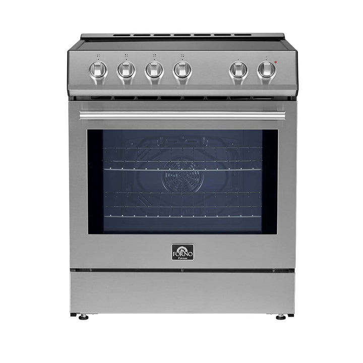 Forno Leonardo Espresso 30-Inch Slide-In Stainless Steel Induction Range, Convection Oven, 5 Cooking Zones