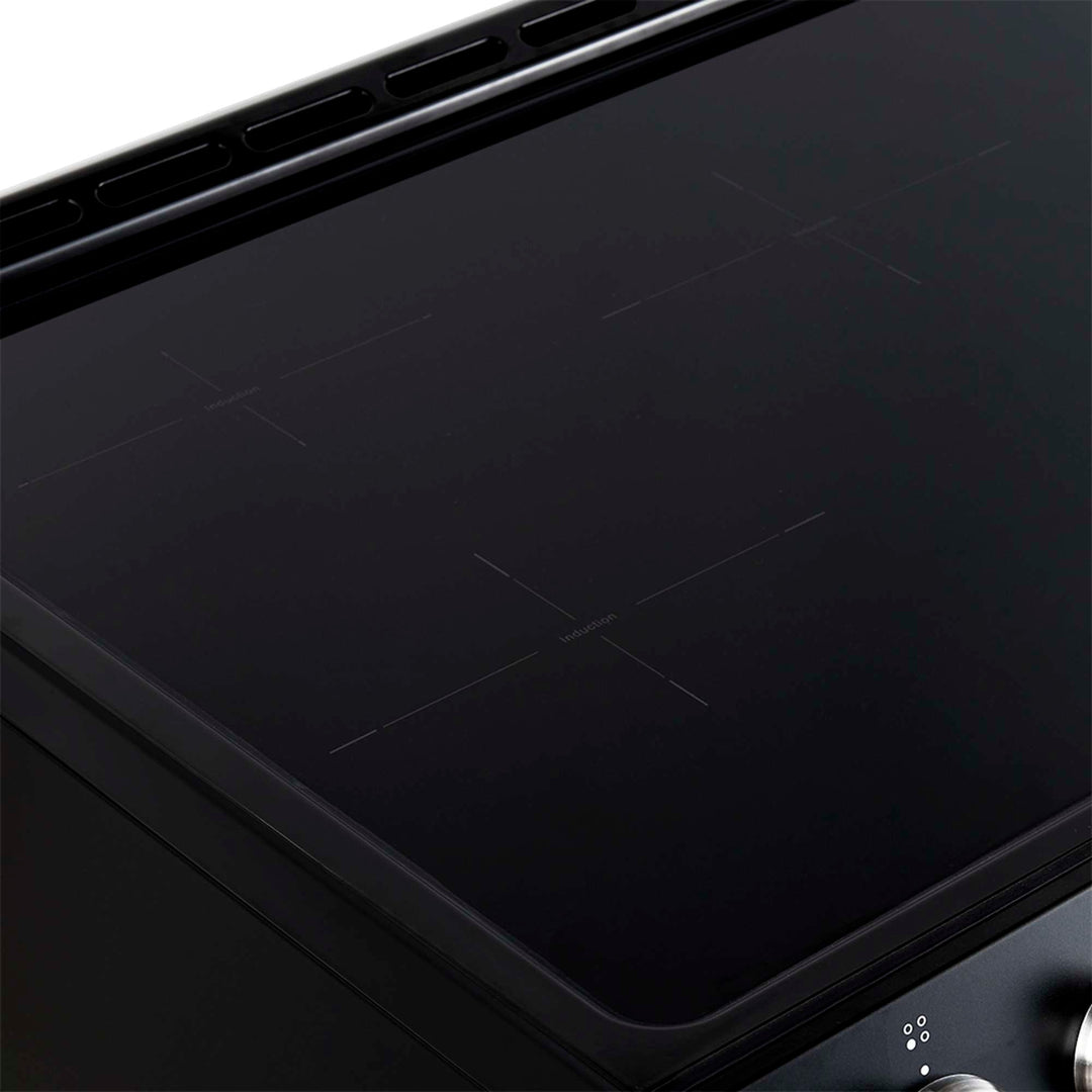 Forno Leonardo Espresso 30-Inch Slide-In Black Induction Range, Convection Oven, 5 Cooking Zones, Touch Control Panel