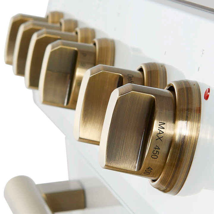 Forno Leonardo Espresso 30-Inch Slide-In White Induction Range, Convection Oven, 5 Cooking Zones, Touch Control Panel