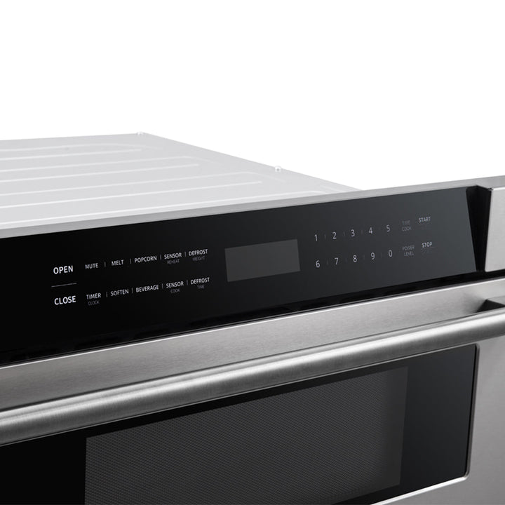 Forno Capoliveri 30-Inch Microwave Drawer, Stainless Steel, 1.2 cu.ft, 1500 Watts, Built-In, Touch Control LCD Display, Auto-Touch Open/Close, 11 Power Levels, Sensor Cooking