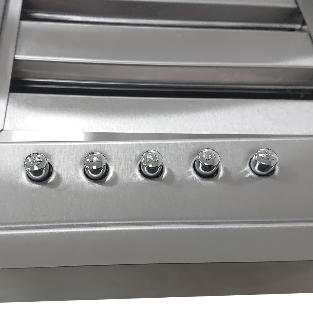 Forno Frassanito 36-Inch Recessed Range Hood, 450 CFM, Stainless Steel Baffle Filters, LED Lighting