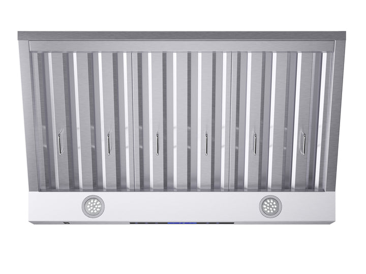 Forno Palazzo 36-Inch Wall Mounted Range Hood, Stainless Steel, Heavy Duty Baffle Filters, Remote Control
