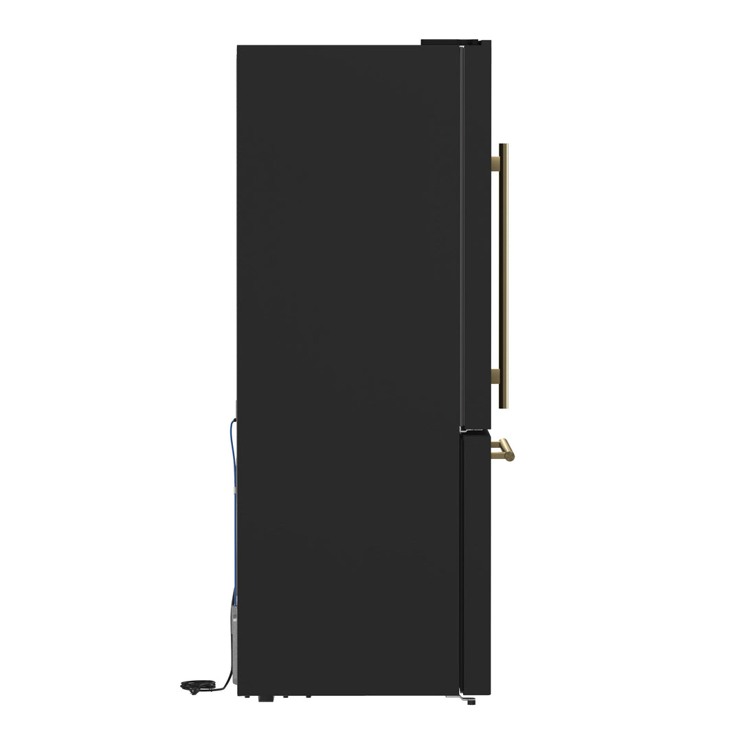 Forno Milano 2-Piece 62-Inch Freestanding Dual Bottom Freezer Refrigerator in Black – 34.4 cu.ft, Touch Control, Ice Maker