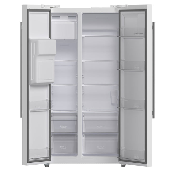 Forno Salerno Espresso 36-Inch White Side-by-Side Refrigerator, 20 Cu. Ft., Frost-Free, Ice &amp; Water Dispenser, ENERGY STAR Certified