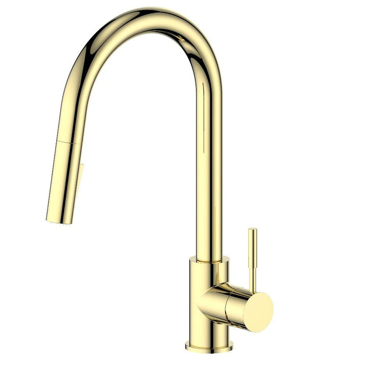 ZLINE Autograph Edition Gemini Pull Down Single Handle Kitchen Faucet in Polished Gold (GEM-KF-PG)
