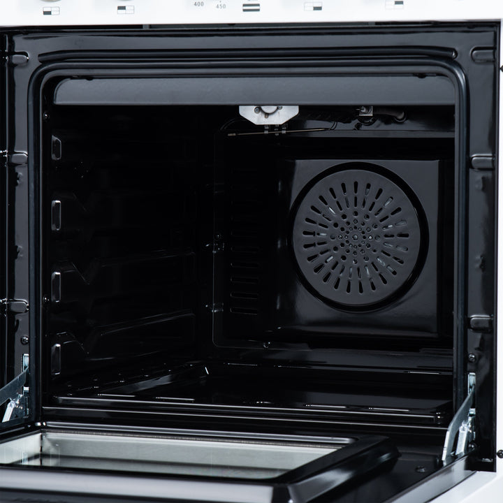 Forno Breno 24 Inch Freestanding Gas Range in White with Antique Brass, Compact Design
