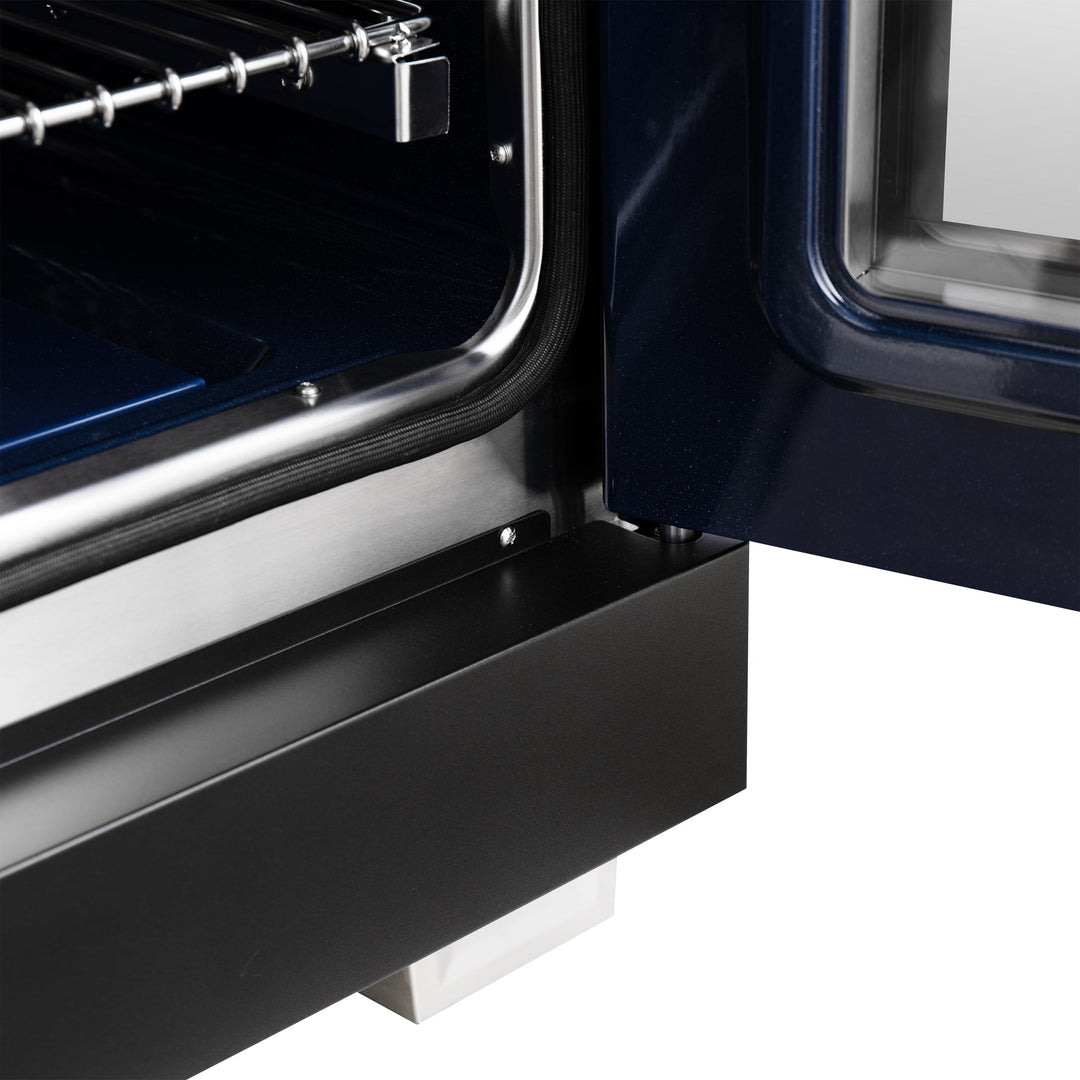 Forno Capriasca 36-Inch Black Freestanding French Door Gas Range, 6 Burners, Convection Oven, Energy Efficient