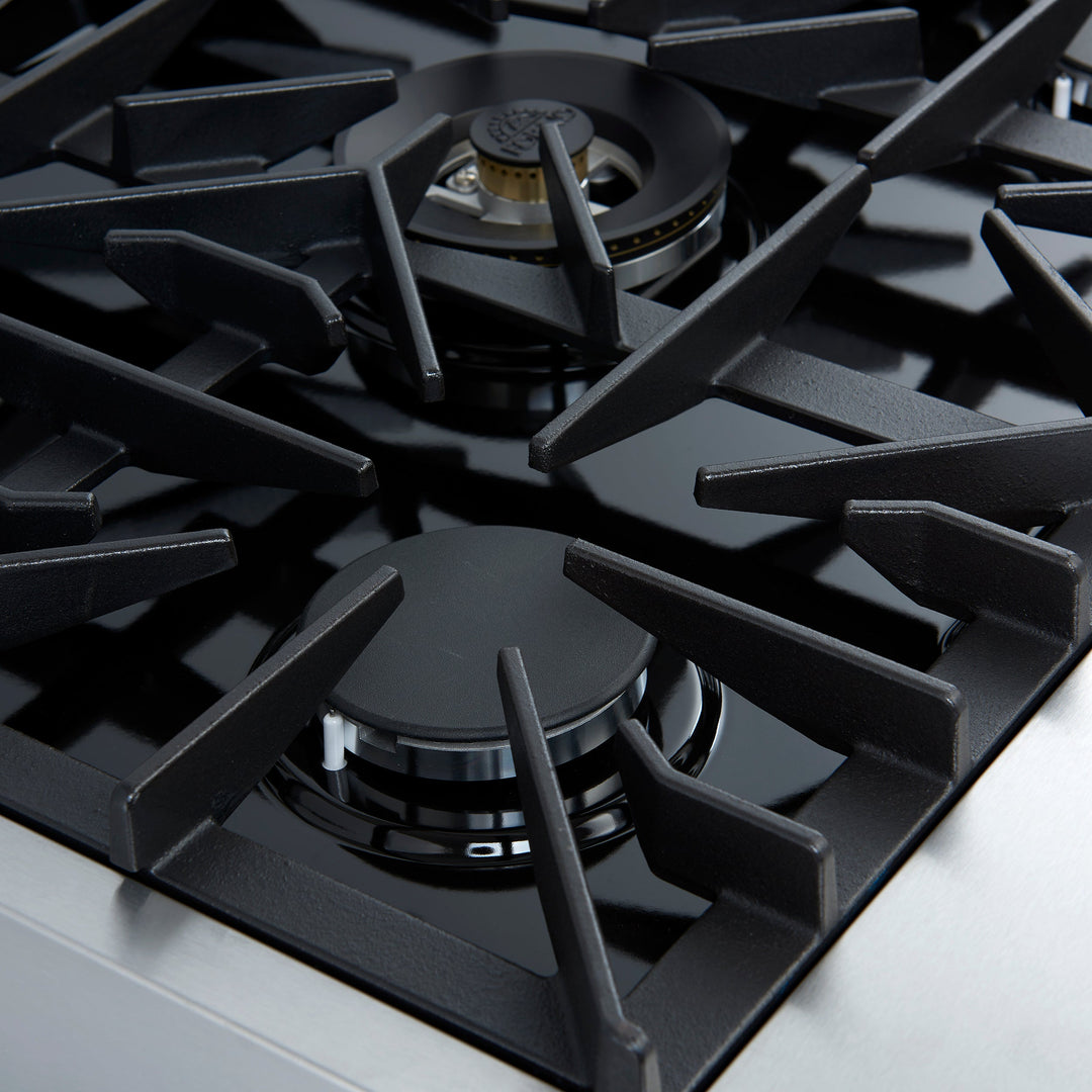 Giovanni 30-inch Gas Range Black &amp; Antique Brass Design, 5 Burners 67,000 BTU, 4.32 cu.ft. Convection Oven