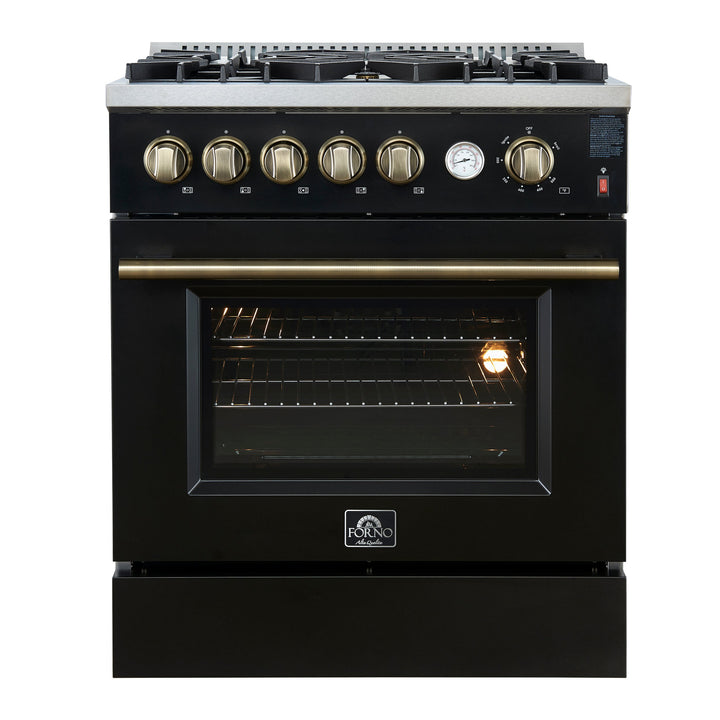 FORNO Giovanni 30-inch Gas Range Stainless Steel, 5 Burners 67,000 BTU, 4.32 cu.ft. Convection Oven
