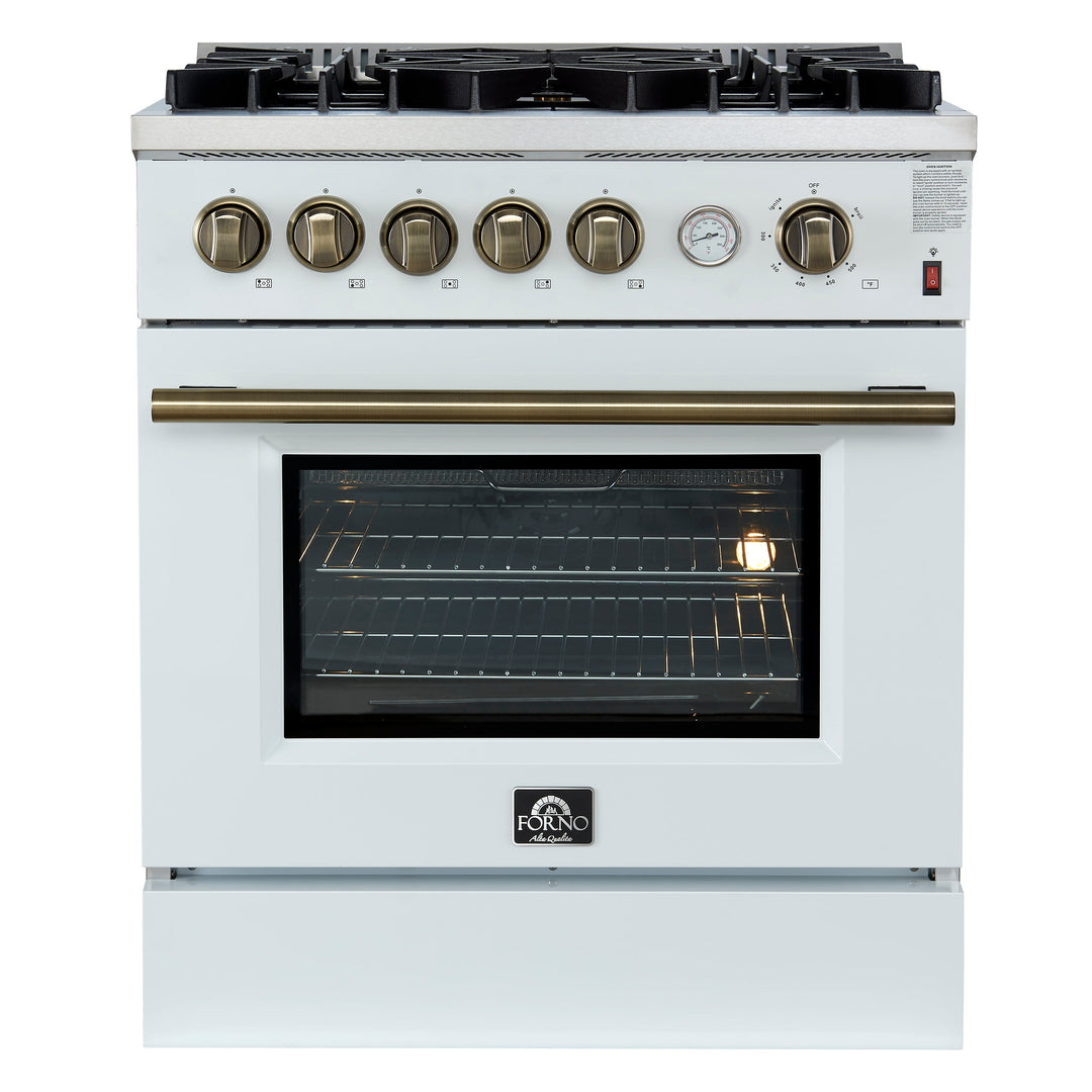 FORNO Giovanni 30-inch Gas Range Stainless Steel, 5 Burners 67,000 BTU, 4.32 cu.ft. Convection Oven
