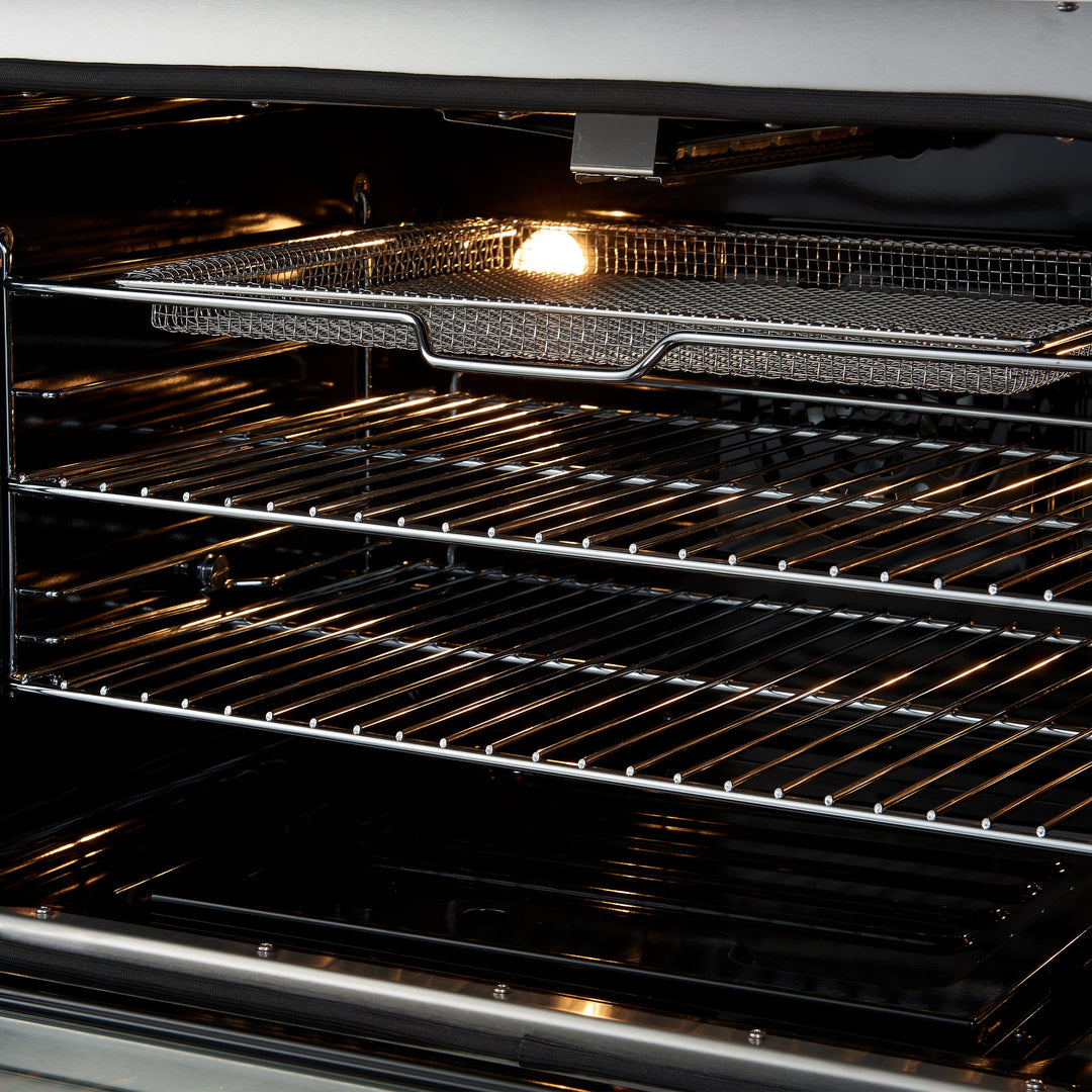 Giovanni 30-inch Gas Range Black &amp; Antique Brass Design, 5 Burners 67,000 BTU, 4.32 cu.ft. Convection Oven