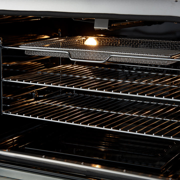 Giovanni 30-inch Gas Range Black &amp; Antique Brass Design, 5 Burners 67,000 BTU, 4.32 cu.ft. Convection Oven