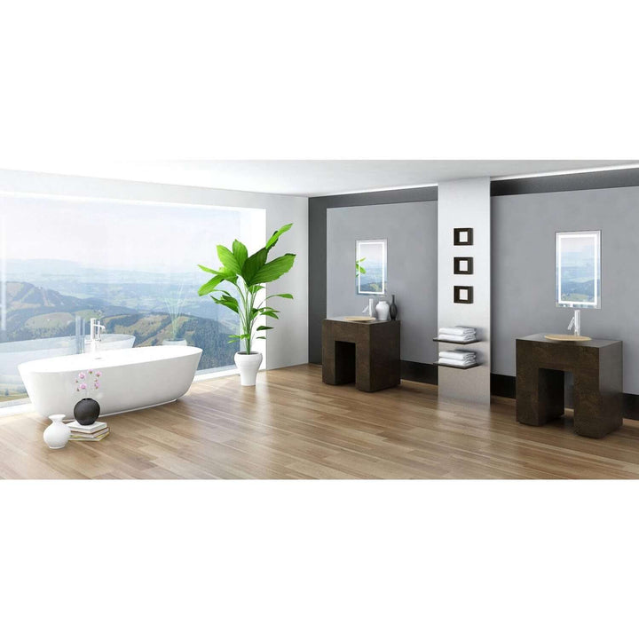 Krugg Icon 18 x 30 LED Bathroom Mirror - Defogger & Dimmer