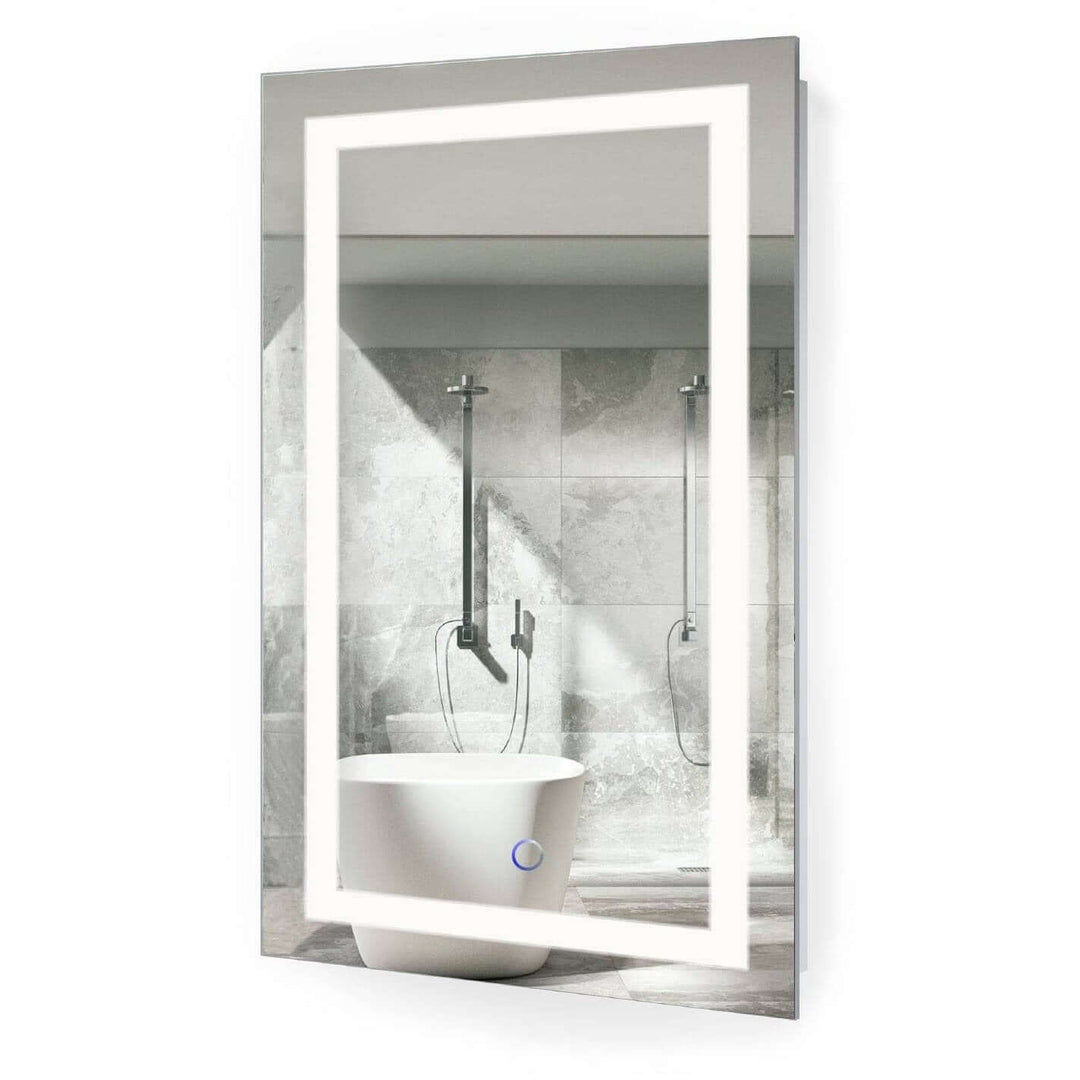 Krugg Icon 20 x 32 LED Bathroom Mirror - Dimmer & Defogger