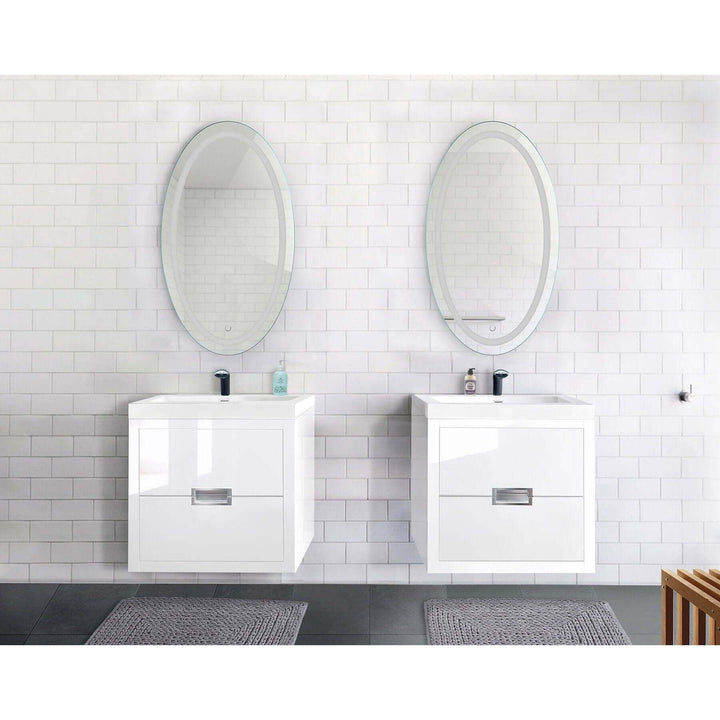 Krugg Icon Oval 24 x 42 LED Bathroom Mirror - Dimmer/Dimmer