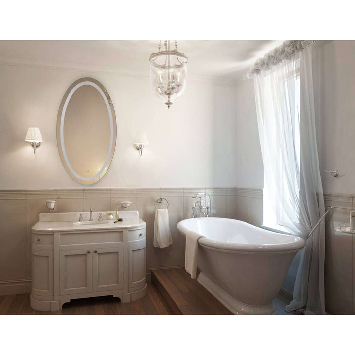 Krugg Icon Oval 24 x 42 LED Bathroom Mirror - Dimmer/Dimmer