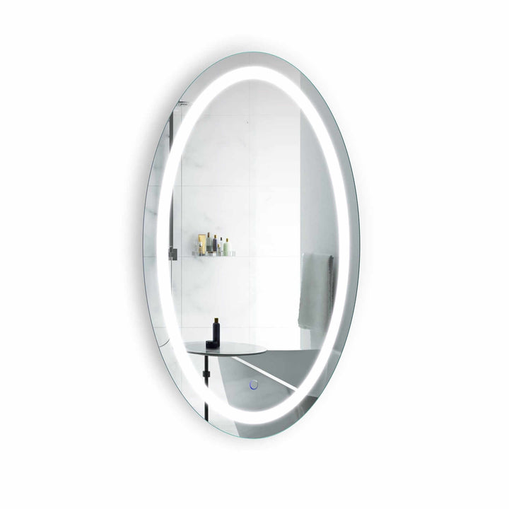 Krugg Icon Oval 24 x 42 LED Bathroom Mirror - Dimmer/Dimmer