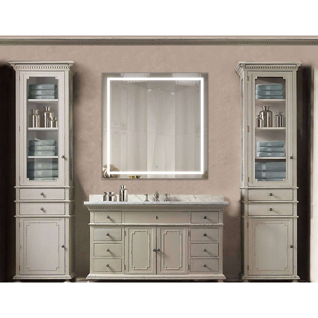 Krugg Icon 42 x 42 LED Bathroom Mirror - Dimmer & Defogger