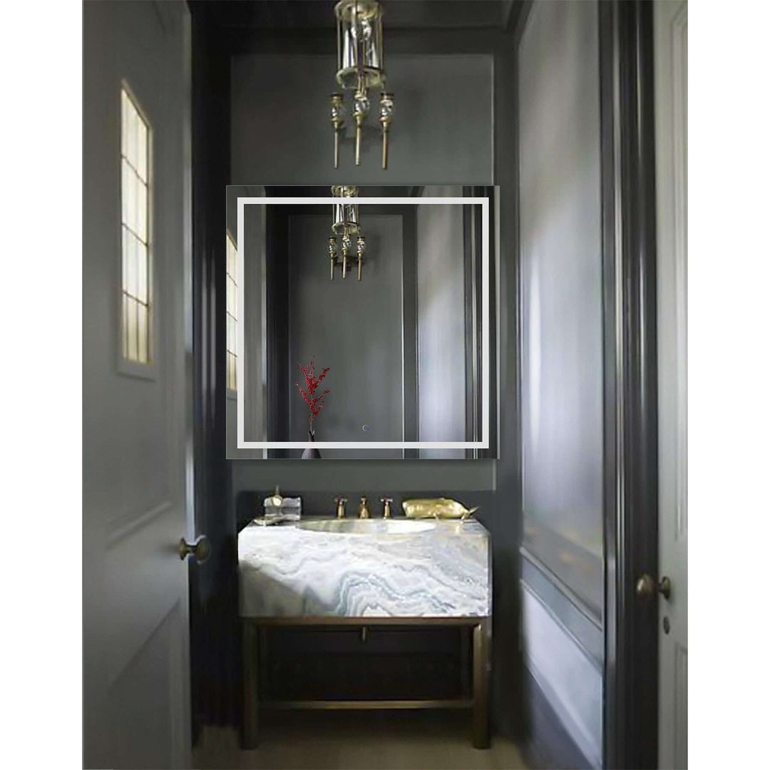 Krugg Icon 42 x 42 LED Bathroom Mirror - Dimmer & Defogger