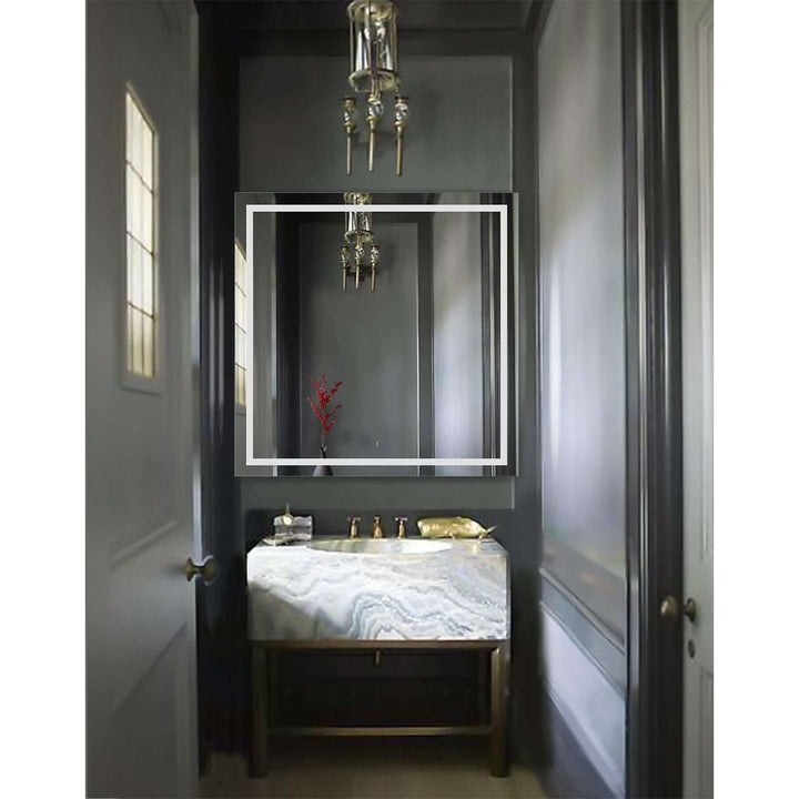 Krugg Icon 42 x 42 LED Bathroom Mirror - Dimmer & Defogger