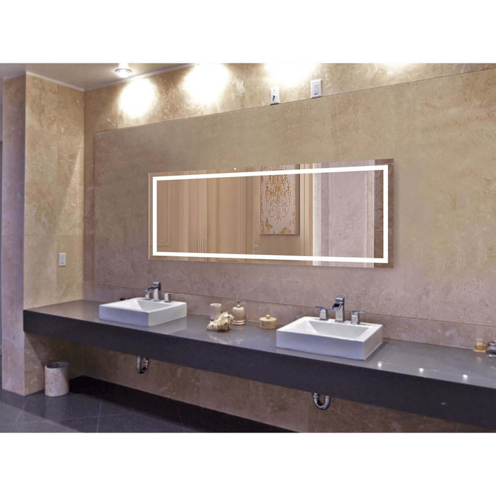 Krugg Icon 72 x 30 LED Bathroom Mirror - Dimmer & Defogger